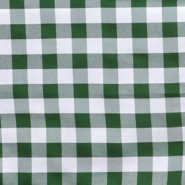 120" Checkered Gingham Polyester Round Tablecloth - Green and White TAB_CHK120_GRN