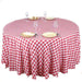 120" Checkered Gingham Polyester Round Tablecloth - Red and White TAB_CHK120_RED