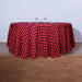 120" Checkered Gingham Polyester Round Tablecloth - Black and Red TAB_CHK120_BLKRED