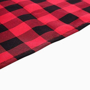 120" Checkered Gingham Polyester Round Tablecloth - Black and Red TAB_CHK120_BLKRED