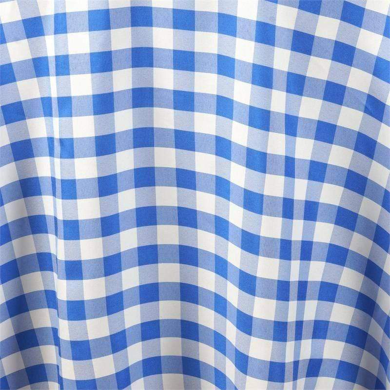 120" Checkered Gingham Polyester Round Tablecloth