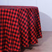 120" Checkered Gingham Polyester Round Tablecloth