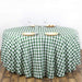 120" Checkered Gingham Polyester Round Tablecloth - Green and White TAB_CHK120_GRN