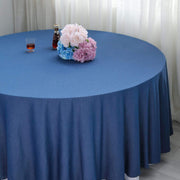 120" Faux Denim Polyester Round Tablecloth - Dark Blue TAB_DENM_120