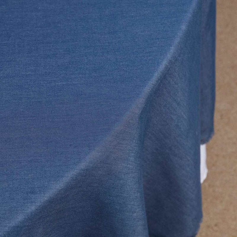 120" Faux Denim Polyester Round Tablecloth - Dark Blue TAB_DENM_120