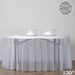 120" Floral Lace Polyester Round Tablecloth - White TAB_LACE_120_WHT