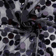 120" Large Payette Sequin Round Tablecloth - Black TAB_71_120_BLK