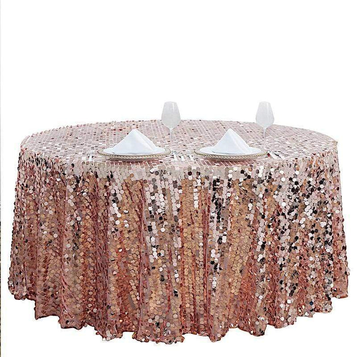 120" Large Payette Sequin Round Tablecloth - Blush TAB_71_120_046