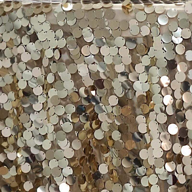 120" Large Payette Sequin Round Tablecloth - Champagne TAB_71_120_CHMP