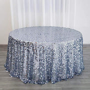 120" Large Payette Sequin Round Tablecloth - Dusty Blue TAB_71_120_086