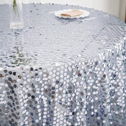 120" Large Payette Sequin Round Tablecloth - Dusty Blue TAB_71_120_086