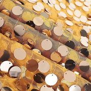 120" Large Payette Sequin Round Tablecloth - Gold TAB_71_120_GOLD