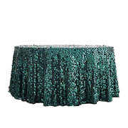 120" Large Payette Sequin Round Tablecloth - Hunter Green TAB_71_120_HUNT
