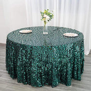 120" Large Payette Sequin Round Tablecloth - Hunter Green TAB_71_120_HUNT