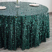 120" Large Payette Sequin Round Tablecloth - Hunter Green TAB_71_120_HUNT