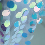 120" Large Payette Sequin Round Tablecloth - Iridescent TAB_71_120_ABWB