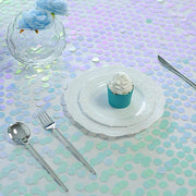 120" Large Payette Sequin Round Tablecloth - Iridescent TAB_71_120_ABWB
