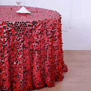 120" Large Payette Sequin Round Tablecloth - Red TAB_71_120_RED