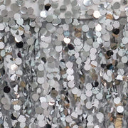 120" Large Payette Sequin Round Tablecloth - Silver Light Gray TAB_71_120_SILV