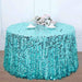 120" Large Payette Sequin Round Tablecloth - Turquoise TAB_71_120_TURQ
