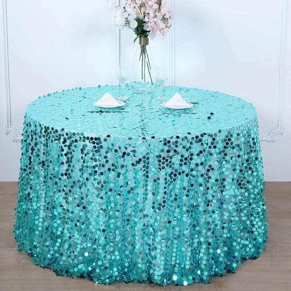 120" Large Payette Sequin Round Tablecloth