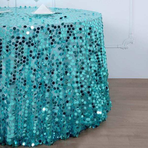 120" Large Payette Sequin Round Tablecloth