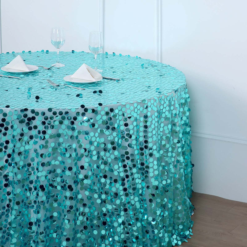 120" Large Payette Sequin Round Tablecloth