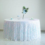 120" Large Payette Sequin Round Tablecloth - Iridescent TAB_71_120_ABWB