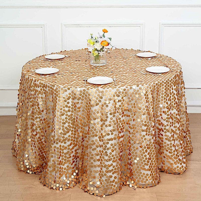 120" Large Payette Sequin Round Tablecloth TAB_71_120_CHMPM