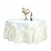 120" Large Roses Lamour Satin Round Tablecloth - Ivory TAB_73_120_IVR