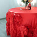 120" Large Roses Lamour Satin Round Tablecloth - Red TAB_73_120_RED