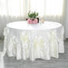 120" Large Roses Lamour Satin Round Tablecloth TAB_73_120_IVR