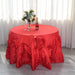 120" Large Roses Lamour Satin Round Tablecloth TAB_73_120_RED