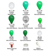 120 pcs Balloons Garland Arch Party Decorations Kit - Green White Jade Clear BLOON_KIT05_GNLM