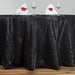 120" Pintuck Round Tablecloth Wedding Party Table Linens - Black TAB_PTK120_BLK