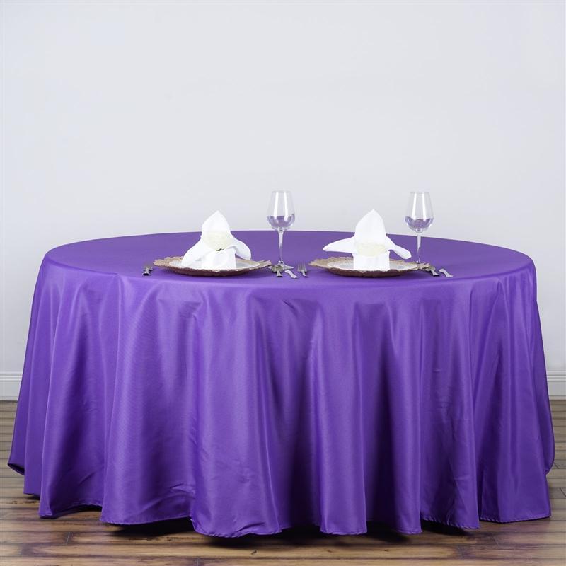 120" Polyester Round Tablecloth Wedding Party Table Linens