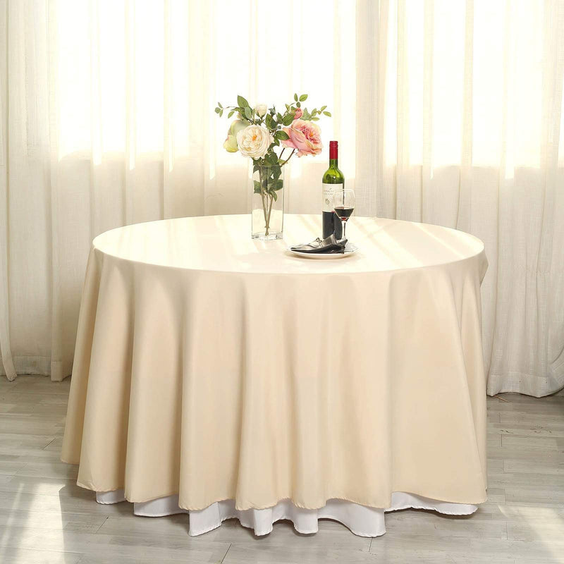120" Polyester Round Tablecloth Wedding Party Table Linens