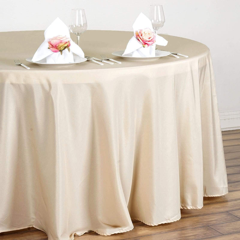 120" Polyester Round Tablecloth Wedding Party Table Linens