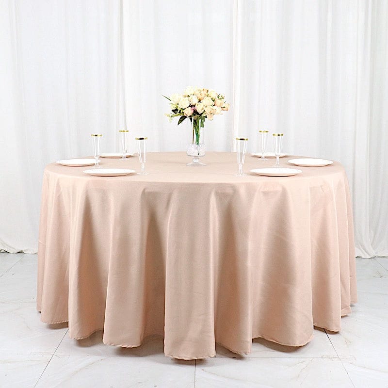 120" Polyester Round Tablecloth Wedding Party Table Linens