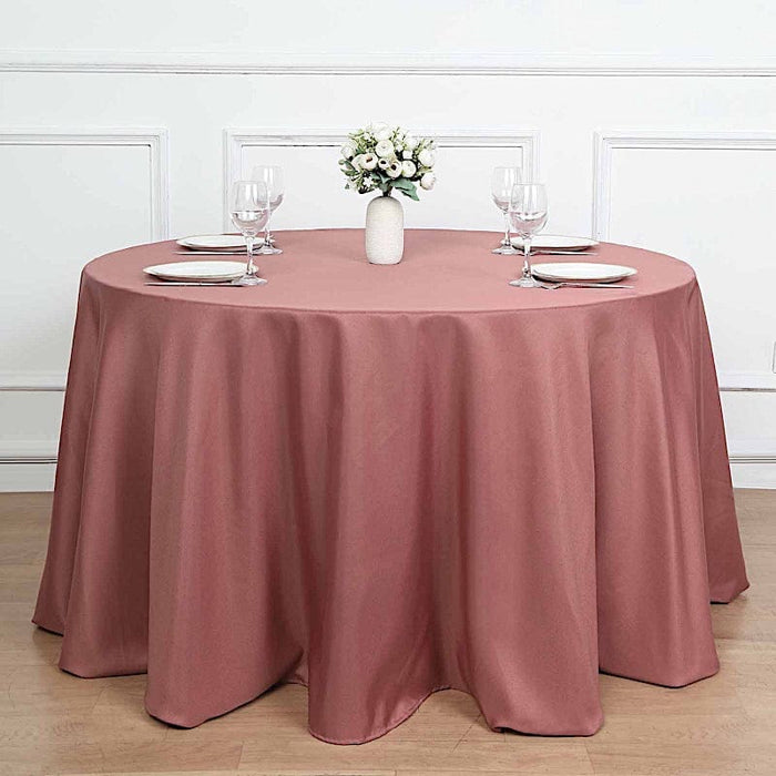 120" Polyester Round Tablecloth Wedding Party Table Linens TAB_120_CRS_POLY