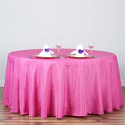 120" Polyester Round Tablecloth Wedding Party Table Linens TAB_120_FUSH_POLY