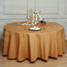 120" Polyester Round Tablecloth Wedding Party Table Linens TAB_120_GOLD_POLY