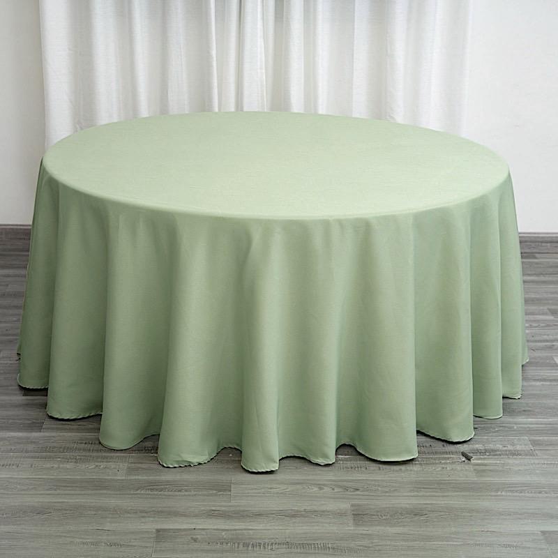 120" Polyester Round Tablecloth Wedding Party Table Linens TAB_120_SAGE_POLY