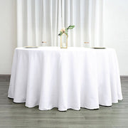 120" Polyester Round Tablecloth Wedding Party Table Linens TAB_120_WHT_POLY