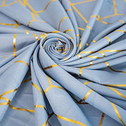 120" Polyester Round Tablecloth with Metallic Geometric Pattern