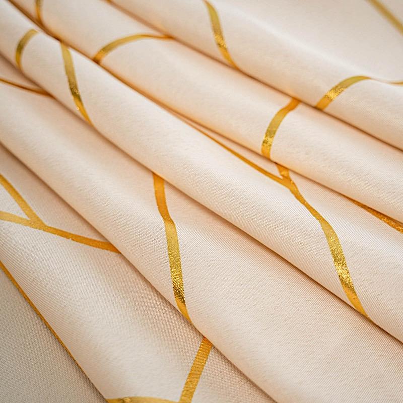 120" Polyester Round Tablecloth with Metallic Geometric Pattern