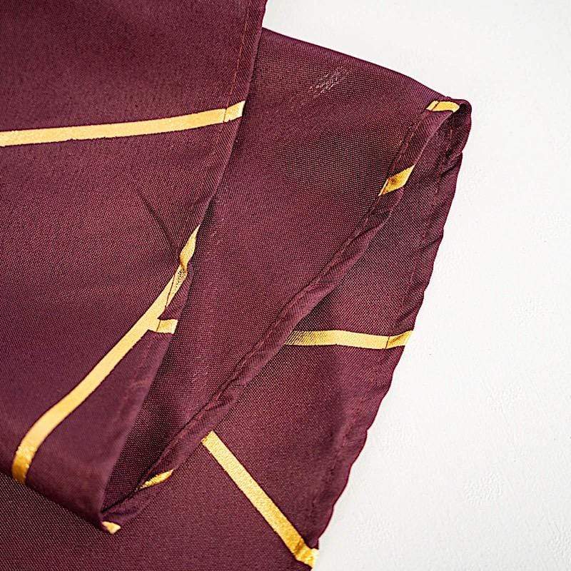 120" Polyester Round Tablecloth with Metallic Geometric Pattern