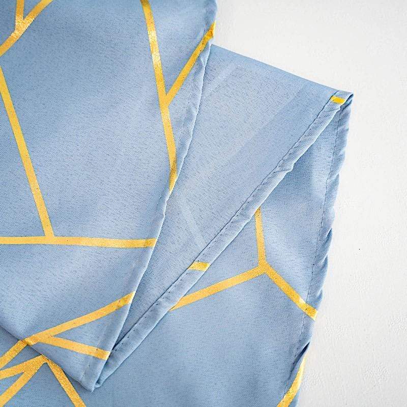 120" Polyester Round Tablecloth with Metallic Geometric Pattern