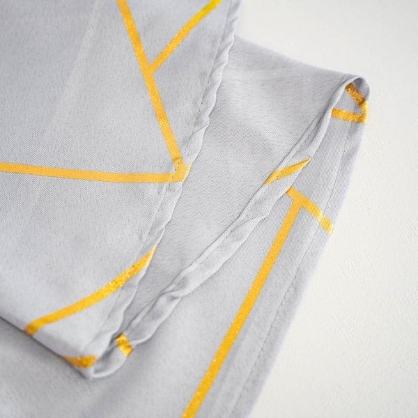 120" Polyester Round Tablecloth with Metallic Geometric Pattern