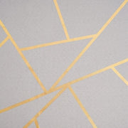 120" Polyester Round Tablecloth with Metallic Geometric Pattern